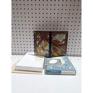 Seriglass Yorkraft Christmas 1981 Ornament Stained Glass Style 5" x 7"‎